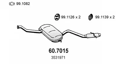 Silenciador posterior Volvo 850 Estate · Volvo V70 I · Volvo C70 I Coupe