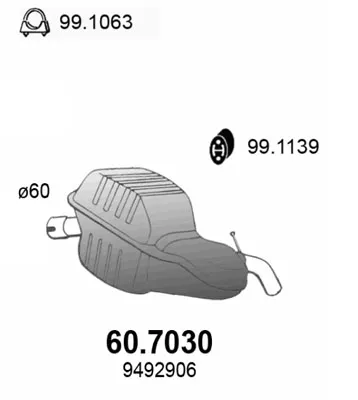 Silenciador posterior Volvo V70 II · Volvo S60 I