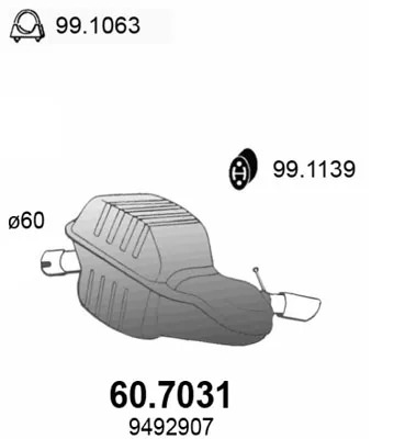 Silenciador posterior Volvo S60 I