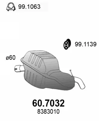 Silenciador posterior Volvo S60 I