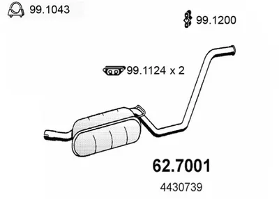 Silenciador posterior Innocenti KORAL · Zastava YUGO