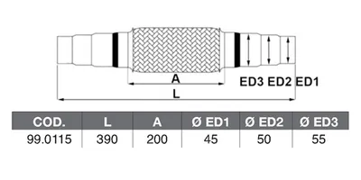 Tubo de escape ASSO 99.0115