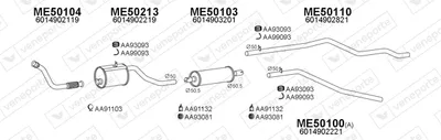 Sistema de gases de escape Mercedes-Benz T1 Platform/Chassis
