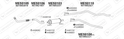 Sistema de gases de escape Mercedes-Benz T1 Van · Mercedes-Benz SPRINTER 2-t Van · Mercedes-Benz SPRINTER 3-t Van
