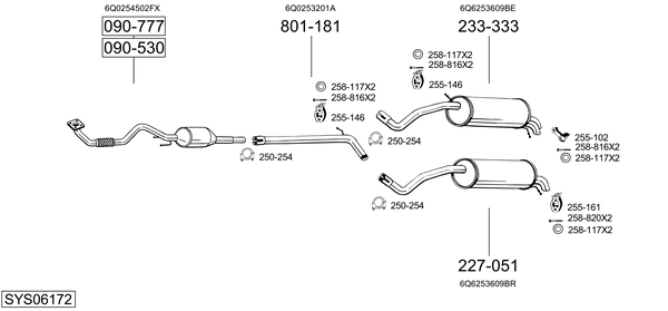 Sistema de gases de escape Seat IBIZA III