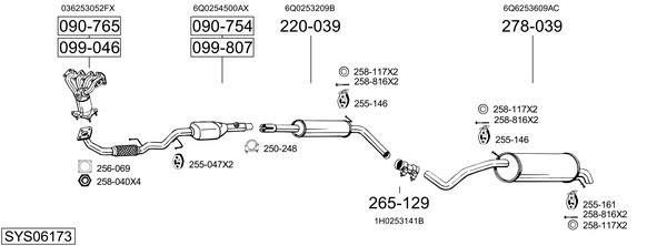 Sistema de gases de escape Seat IBIZA III