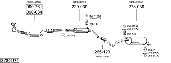 Sistema de gases de escape Seat IBIZA III