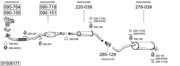 Sistema de gases de escape Seat IBIZA III