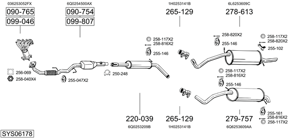 Sistema de gases de escape Seat IBIZA III