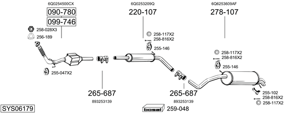 Sistema de gases de escape Seat IBIZA III