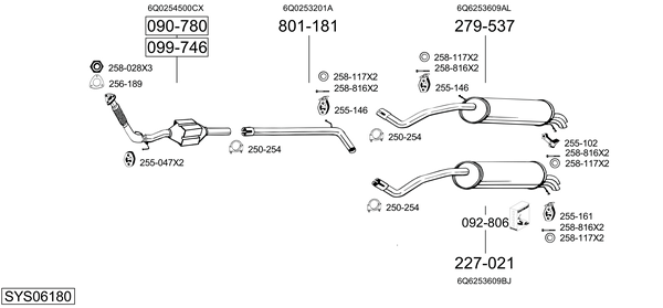 Sistema de gases de escape Seat IBIZA III