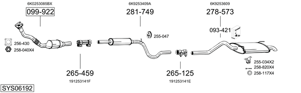 Sistema de gases de escape Seat INCA