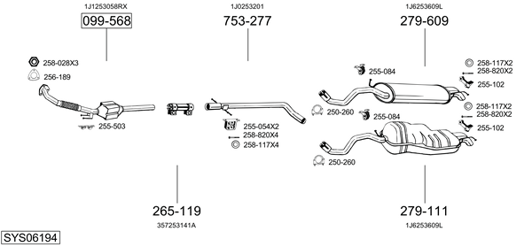Sistema de gases de escape Seat LEON