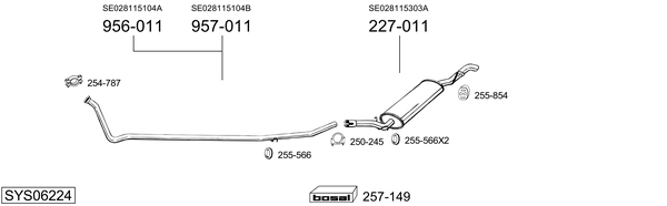 Sistema de gases de escape Seat MARBELLA Hatchback Van