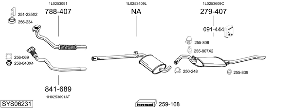 Sistema de gases de escape Seat TOLEDO I