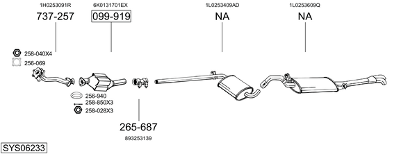 Sistema de gases de escape Seat TOLEDO I