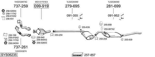 Sistema de gases de escape Seat TOLEDO I