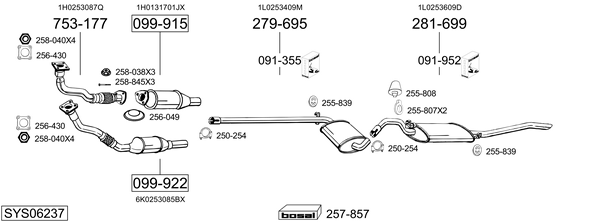 Sistema de gases de escape Seat TOLEDO I