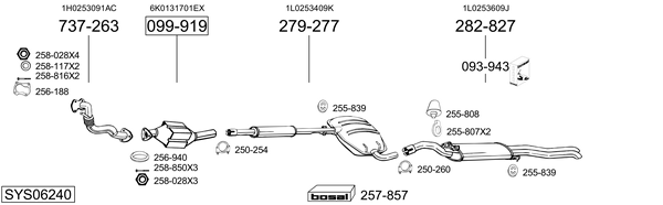 Sistema de gases de escape Seat TOLEDO I