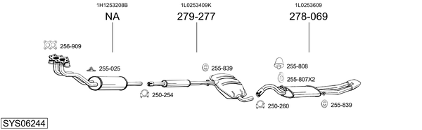 Sistema de gases de escape Seat TOLEDO I