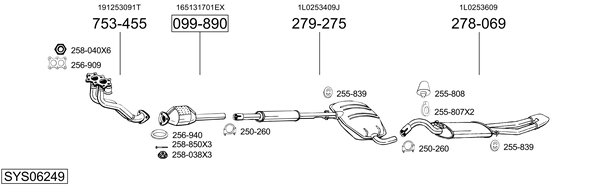 Sistema de gases de escape Seat TOLEDO I