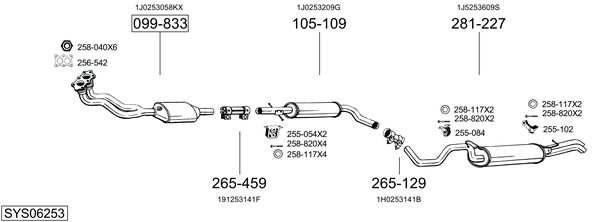 Sistema de gases de escape Seat TOLEDO II