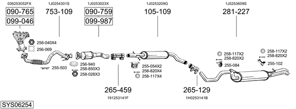 Sistema de gases de escape Seat TOLEDO II