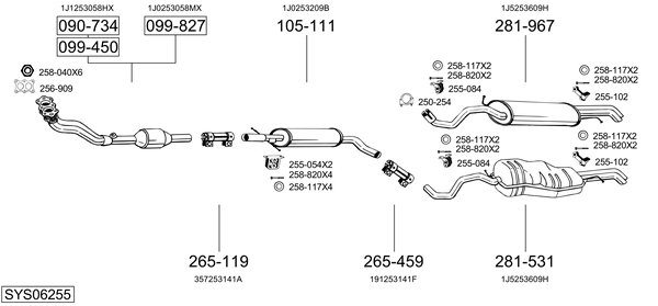 Sistema de gases de escape Seat TOLEDO II