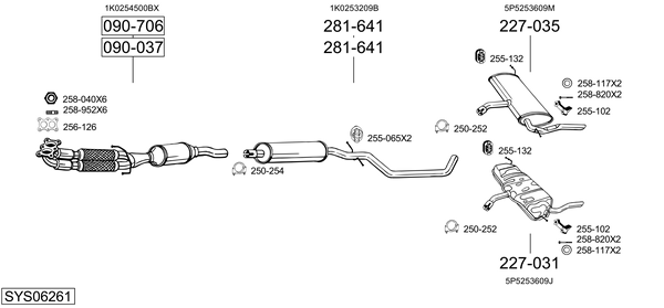 Sistema de gases de escape Seat TOLEDO III
