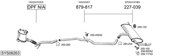 Sistema de gases de escape Seat TOLEDO III