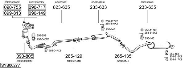 Sistema de gases de escape Skoda FABIA I