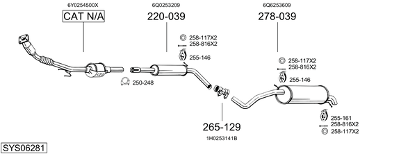 Sistema de gases de escape Skoda FABIA I