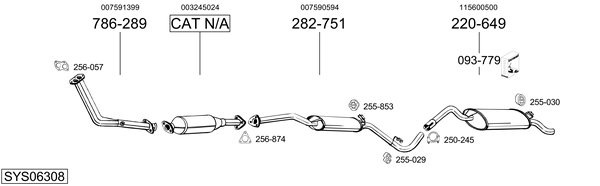 Sistema de gases de escape Skoda FAVORIT
