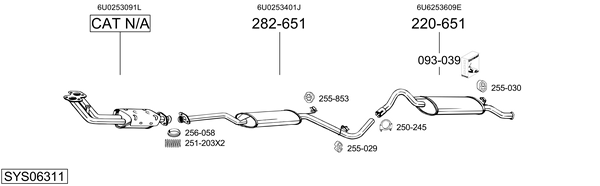 Sistema de gases de escape Skoda FELICIA I · Skoda FELICIA II