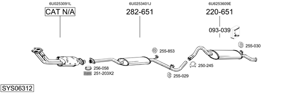 Sistema de gases de escape Skoda FELICIA I · Skoda FELICIA II
