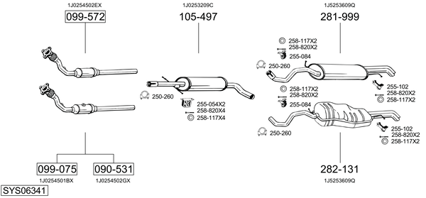 Sistema de gases de escape Skoda OCTAVIA I