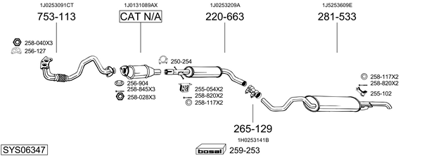 Sistema de gases de escape Skoda OCTAVIA I