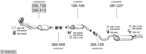Sistema de gases de escape Skoda OCTAVIA I