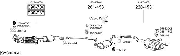 Sistema de gases de escape Skoda OCTAVIA II Combi