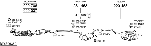 Sistema de gases de escape Skoda OCTAVIA II