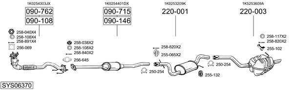Sistema de gases de escape Skoda OCTAVIA II