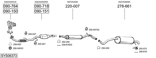 Sistema de gases de escape Skoda ROOMSTER