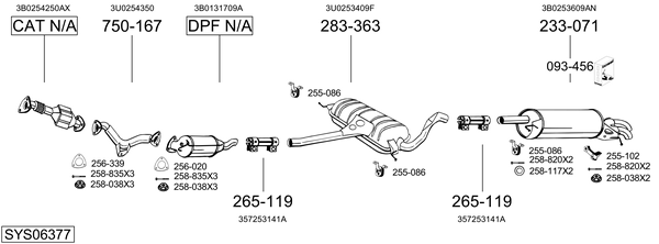 Sistema de gases de escape Skoda SUPERB I