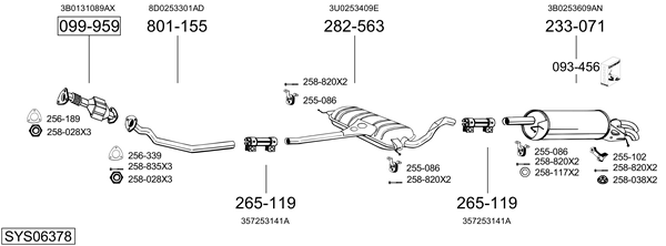Sistema de gases de escape Skoda SUPERB I