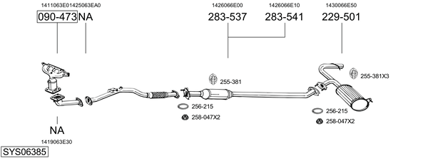 Sistema de gases de escape Subaru JUSTY II
