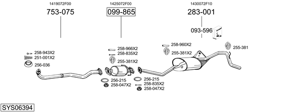 Sistema de gases de escape Suzuki ALTO IV
