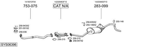 Sistema de gases de escape BOSAL SYS06396