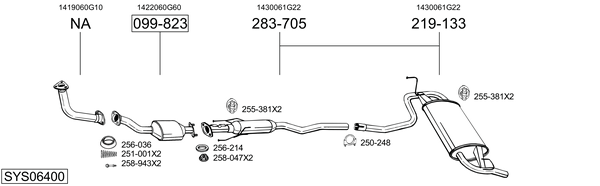 Sistema de gases de escape Suzuki BALENO Hatchback