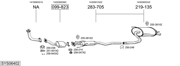 Sistema de gases de escape Suzuki BALENO