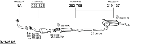 Sistema de gases de escape Suzuki BALENO Estate